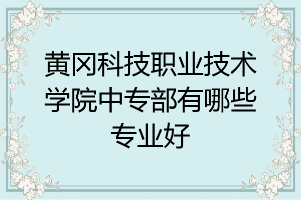 黄冈科技职业技术学院中专部有哪些专业好