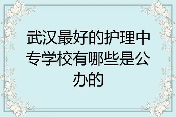 武汉最好的护理中专学校有哪些是公办的