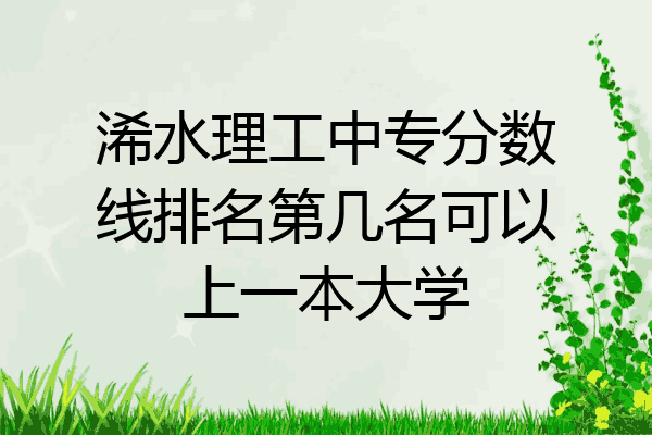 浠水理工中专分数线排名第几名可以上一本大学