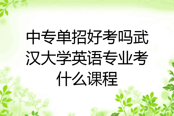 中专单招好考吗武汉大学英语专业考什么课程