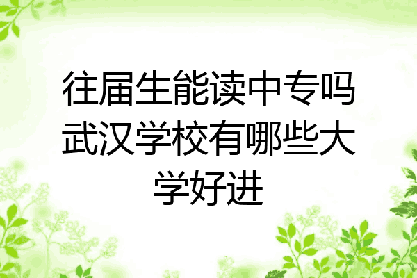 往届生能读中专吗武汉学校有哪些大学好进