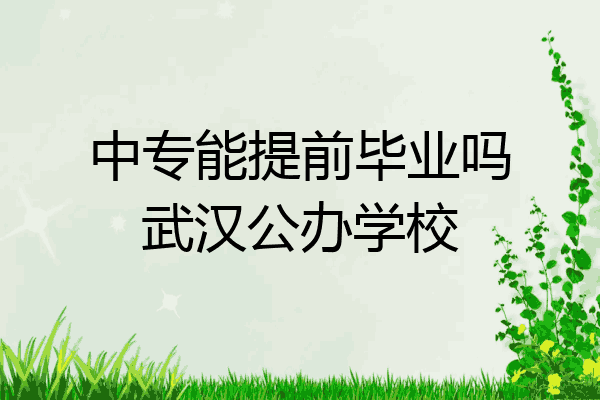 中专能提前毕业吗武汉公办学校
