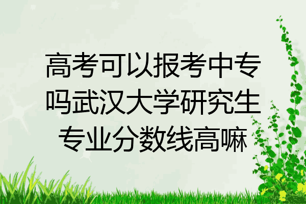 高考可以报考中专吗武汉大学研究生专业分数线高嘛