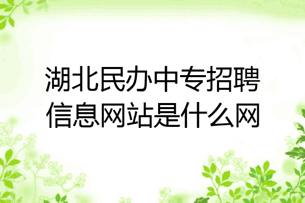 湖北民办中专招聘信息网站是什么网