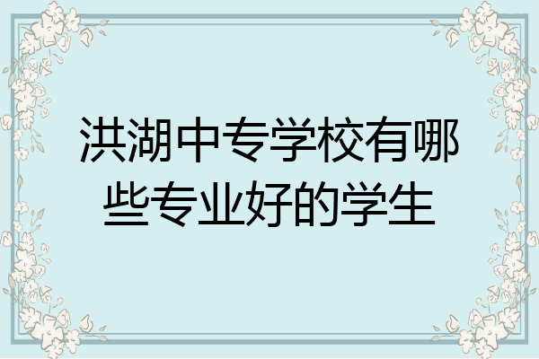 洪湖中专学校有哪些专业好的学生