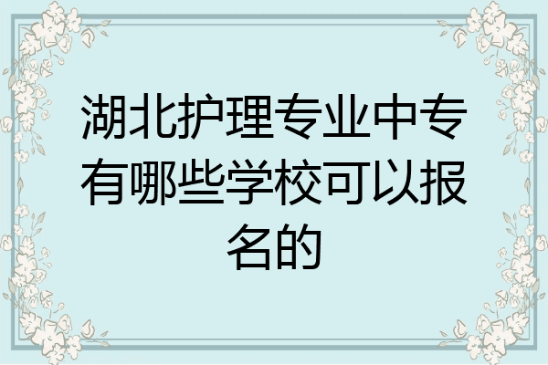 湖北护理专业中专有哪些学校可以报名的
