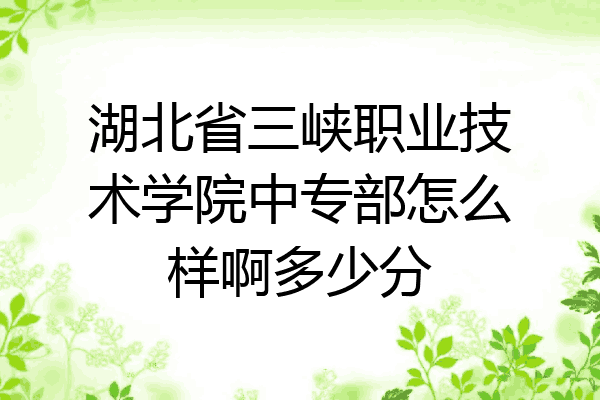 湖北省三峡职业技术学院中专部怎么样啊多少分
