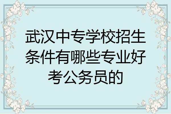 武汉中专学校招生条件有哪些专业好考公务员的