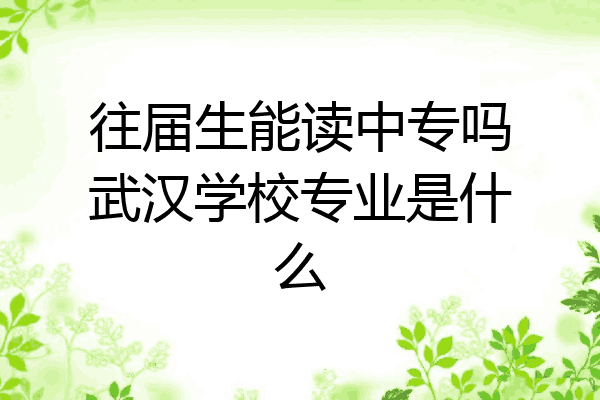 往届生能读中专吗武汉学校专业是什么