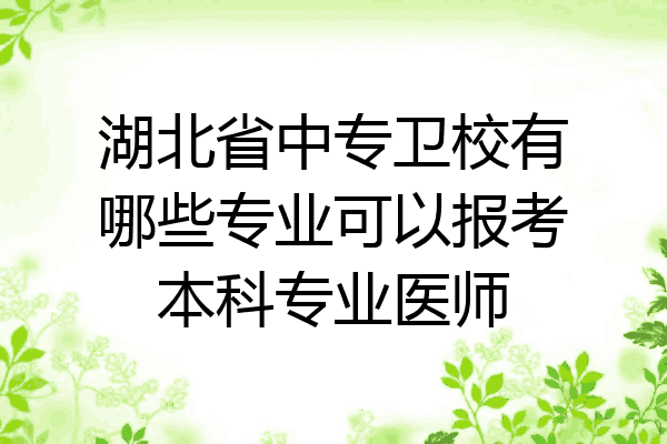 湖北省中专卫校有哪些专业可以报考本科专业医师