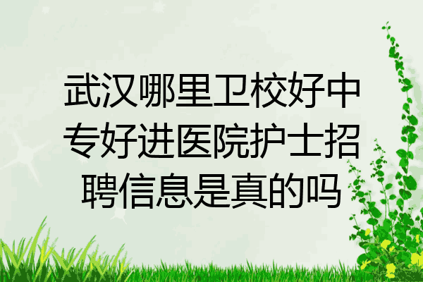 武汉哪里卫校好中专好进医院护士招聘信息是真的吗