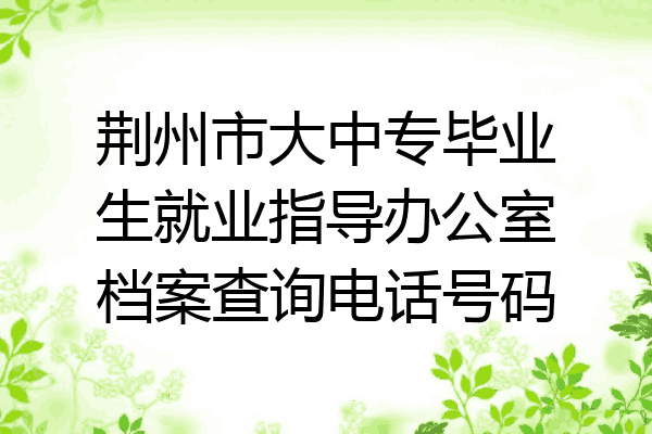 荆州市大中专毕业生就业指导办公室档案查询电话号码