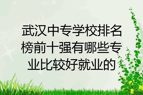 武汉中专学校排名榜前十强有哪些专业比较好就业的