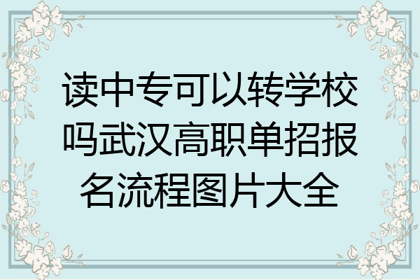 读中专可以转学校吗武汉高职单招报名流程图片大全