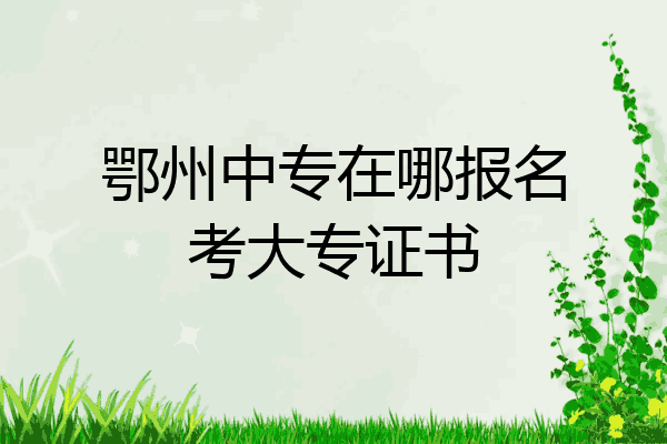 鄂州中专在哪报名考大专证书