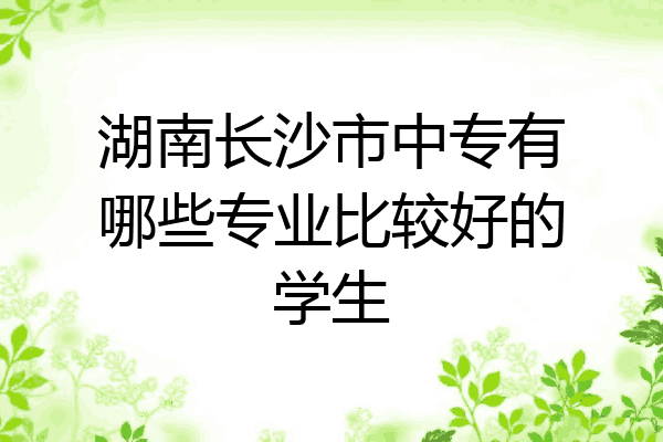 湖南长沙市中专有哪些专业比较好的学生