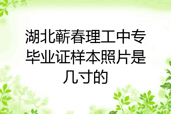 湖北蕲春理工中专毕业证样本照片是几寸的