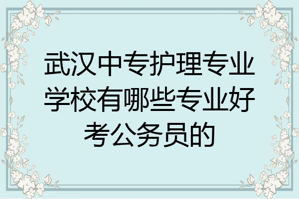 武汉中专护理专业学校有哪些专业好考公务员的