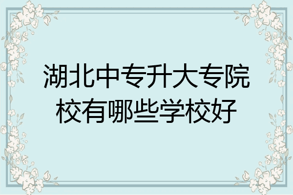 湖北中专升大专院校有哪些学校好