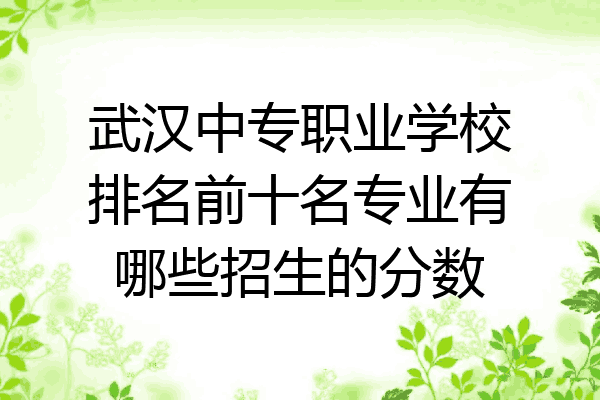 武汉中专职业学校排名前十名专业有哪些招生的分数