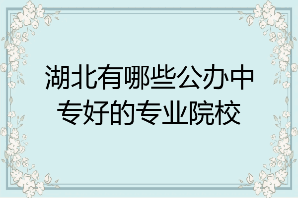 湖北有哪些公办中专好的专业院校