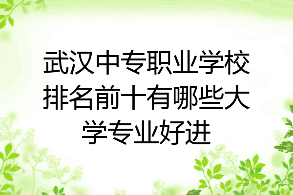 武汉中专职业学校排名前十有哪些大学专业好进