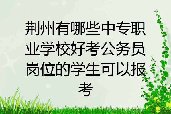 荆州有哪些中专职业学校好考公务员岗位的学生可以报考