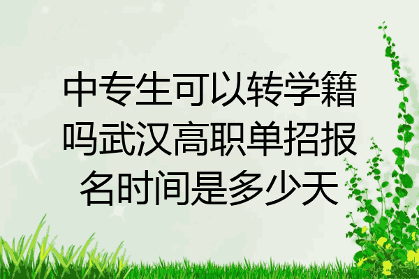 中专生可以转学籍吗武汉高职单招报名时间是多少天