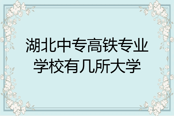 湖北中专高铁专业学校有几所大学
