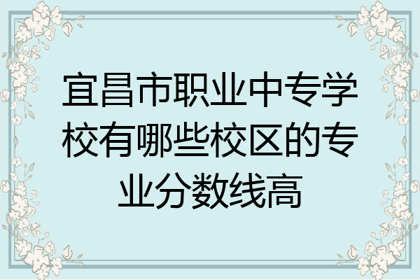 宜昌市职业中专学校有哪些校区的专业分数线高