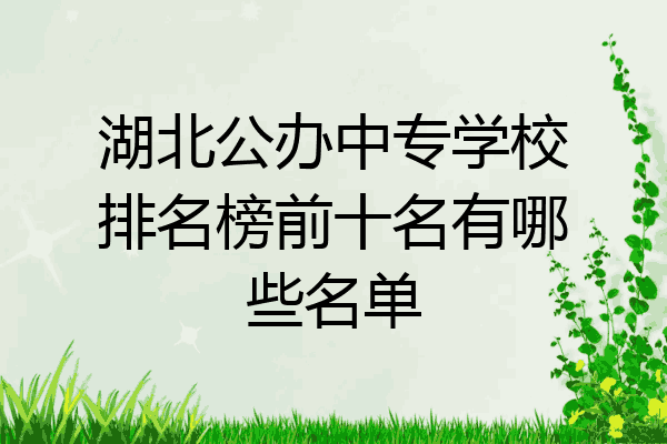 湖北公办中专学校排名榜前十名有哪些名单