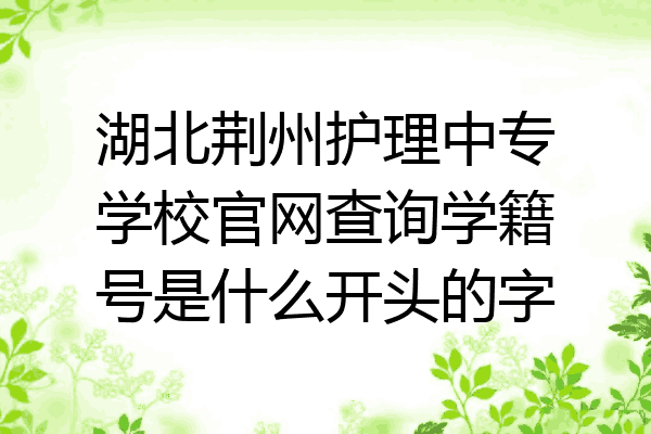 湖北荆州护理中专学校官网查询学籍号是什么开头的字