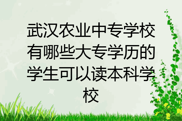 武汉农业中专学校有哪些大专学历的学生可以读本科学校