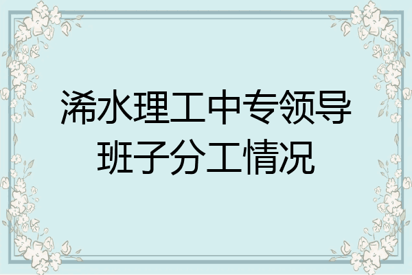 浠水理工中专领导班子分工情况