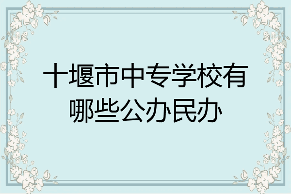 十堰市中专学校有哪些公办民办