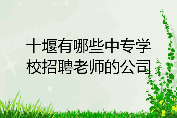 十堰有哪些中专学校招聘老师的公司