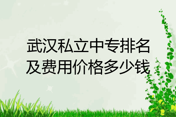 武汉私立中专排名及费用价格多少钱