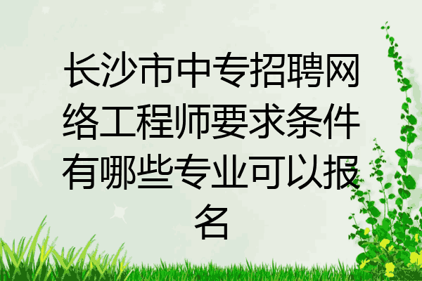 长沙市中专招聘网络工程师要求条件有哪些专业可以报名