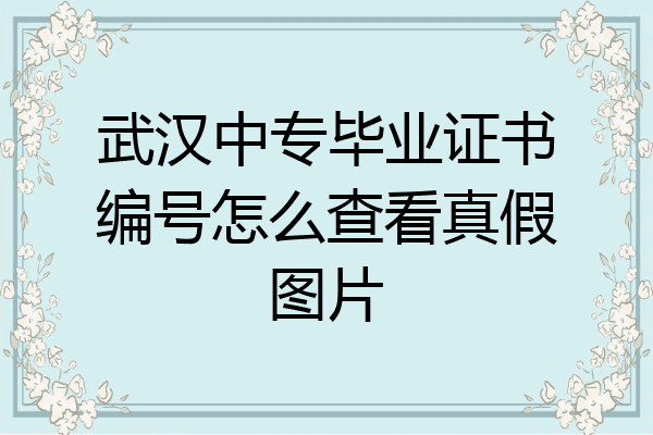 武汉中专毕业证书编号怎么查看真假图片