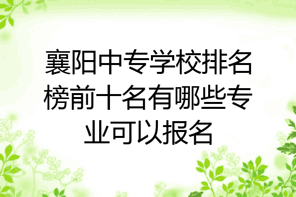 襄阳中专学校排名榜前十名有哪些专业可以报名