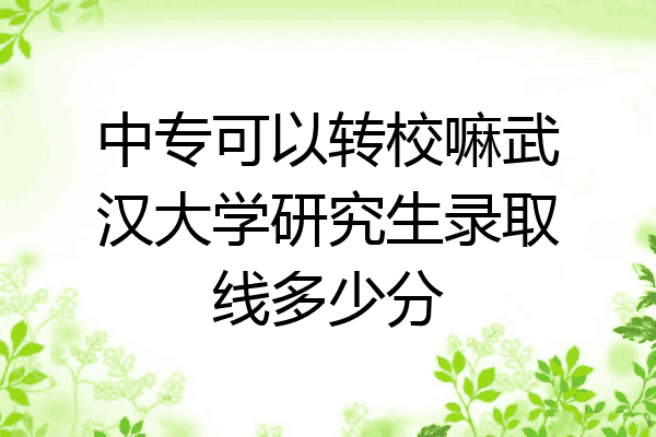 中专可以转校嘛武汉大学研究生录取线多少分