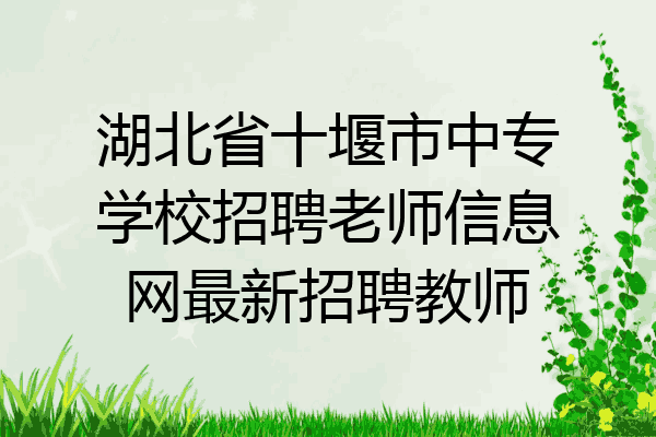 湖北省十堰市中专学校招聘老师信息网最新招聘教师