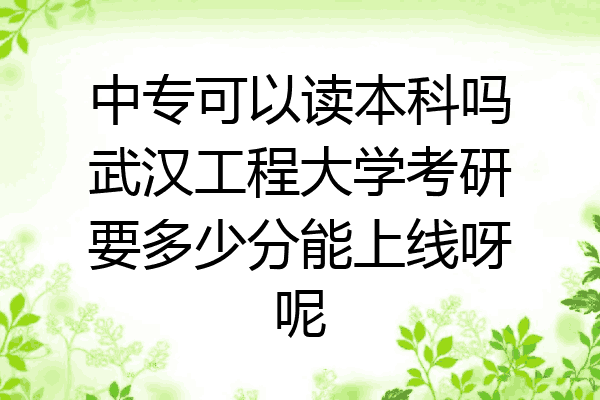 中专可以读本科吗武汉工程大学考研要多少分能上线呀呢