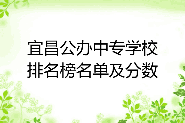 宜昌公办中专学校排名榜名单及分数