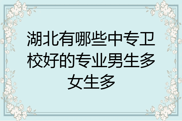 湖北有哪些中专卫校好的专业男生多女生多