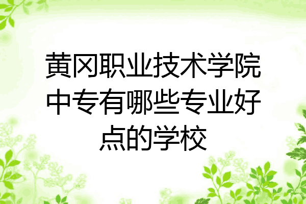 黄冈职业技术学院中专有哪些专业好点的学校