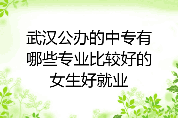 武汉公办的中专有哪些专业比较好的女生好就业