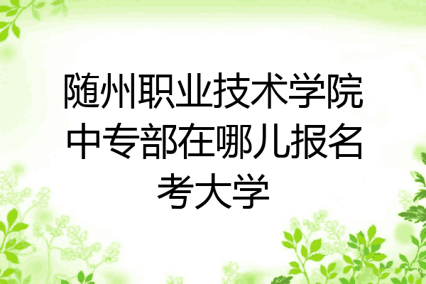 随州职业技术学院中专部在哪儿报名考大学