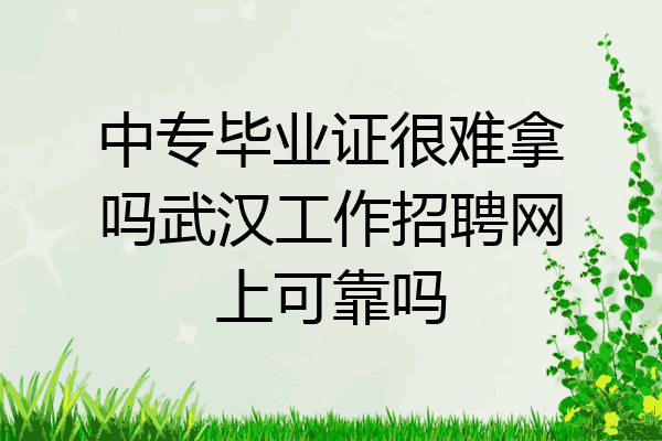 中专毕业证很难拿吗武汉工作招聘网上可靠吗