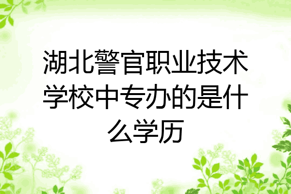 湖北警官职业技术学校中专办的是什么学历